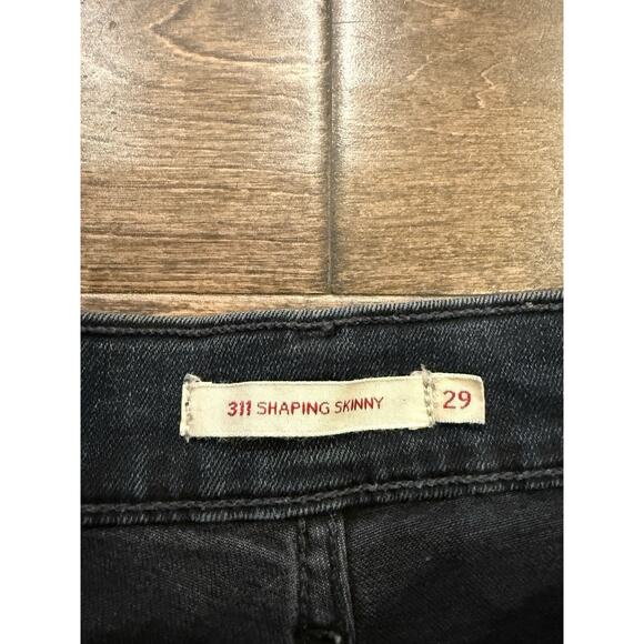 Levis Womens Blue Mid-Rise 311 Shaping Skinny Denim Distressed Jeans Size 29 - Picture 5 of 11